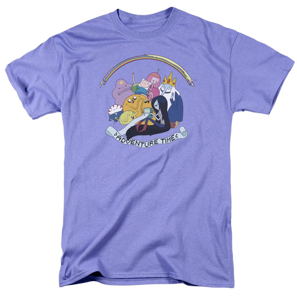 Adventure Time Time Print Out T Shirt Mens Licensed Cartoon Merchandise Lavender M
