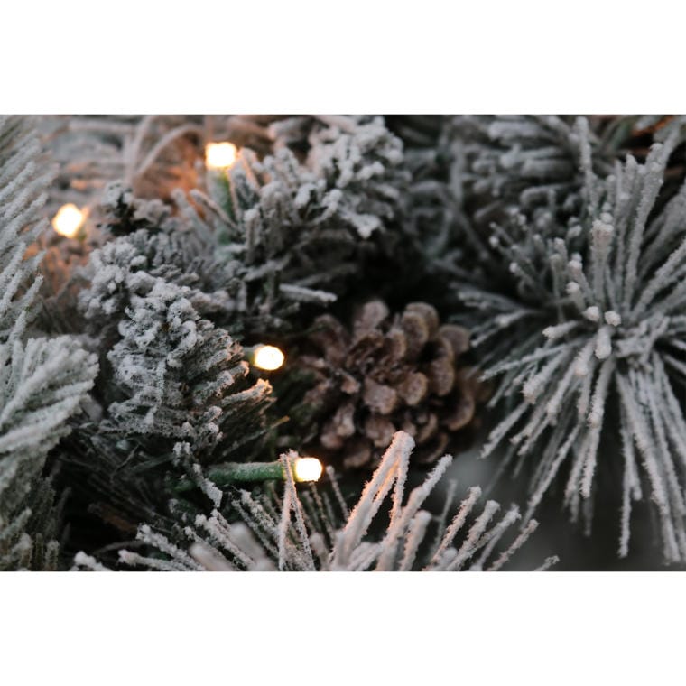 Christmas Wreath with LED Lights and First Snow Effect