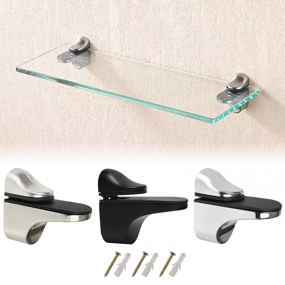 Single Pack Adjustable Glass Shelf Bracket Zinc Alloy Wall Mounted Support Compatible with 3mm to 20mm Glass or Wooden Shelves