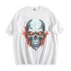 Fierce Inferno Skull T-Shirt - Glowing Eyes and Red Splash Design Unisex Tee