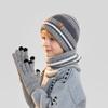 Kinder Hut Handschuhe Schal Set Winter Outdoor Kältefest Warm Gestrickte Wollmütze Samt Ohrenschutz Mütze