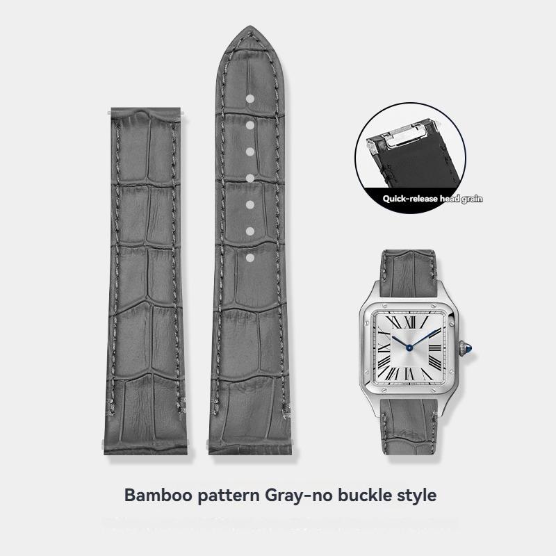 19mm 21mm Uhrenarmband für Cartier Santos WSSA0010 WSSA0009 WSSA0029 Schnellwechsel-Uhrenarmband Herren Krokodilmuster Lederband