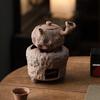 Vintage Clay Indoor Tea Stove & Teapot Set