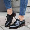 Vintage Casual Lace Up Platform Shoes For Women Fashion Oxfords Men's Pumps Flats PU Leather Single Shoe Plus Size 35-48