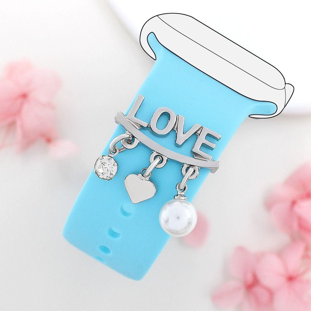 Bracelet de montre en métal, ornement, breloques de ceinture, accessoires de sangle d'anneau décoratifs à la mode