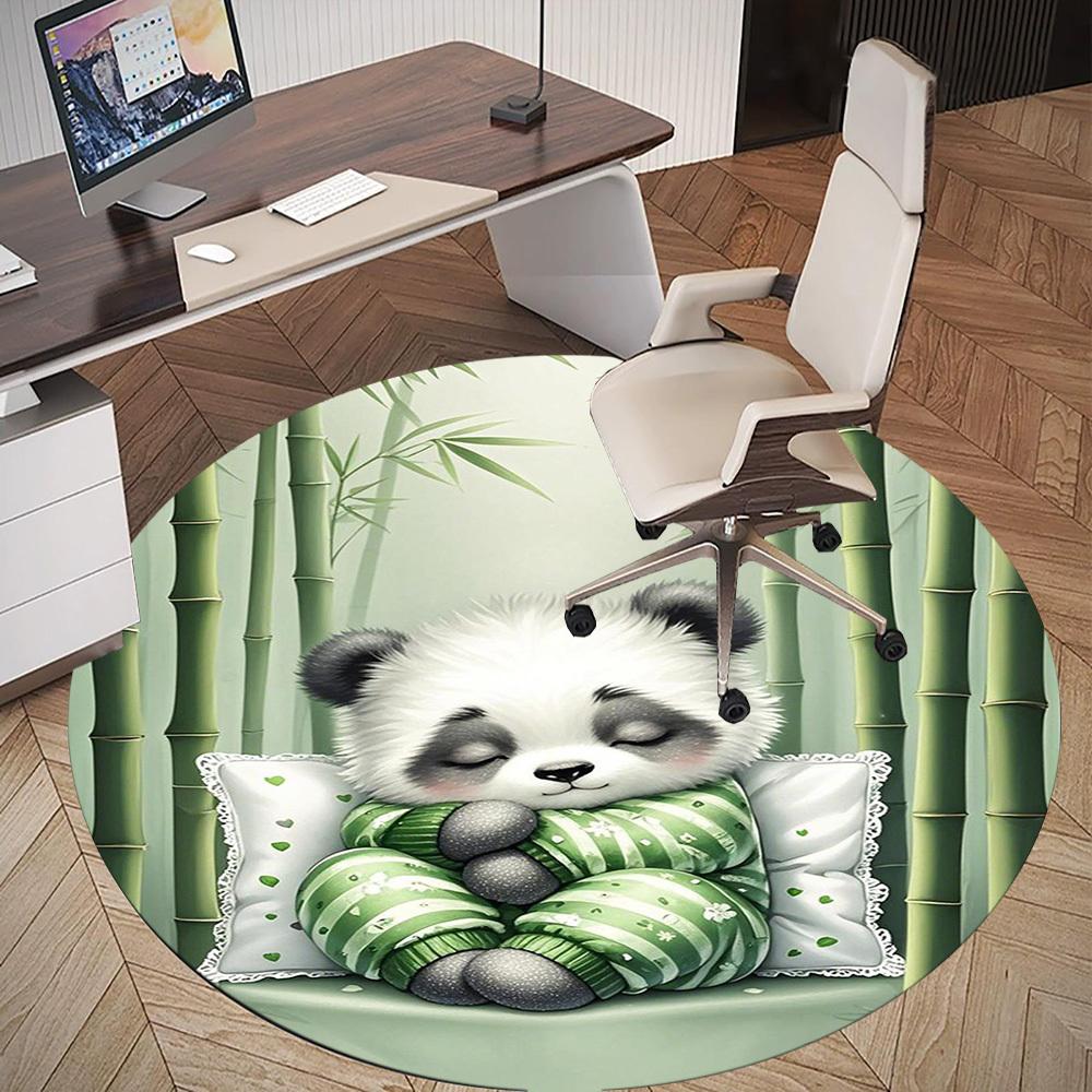 1PC Panda Bamboo Pillow Round Chair mat Area Rug - Non-Slip, Floor Mat for Office, Bedroom, home decor Christmas Gift c0528096