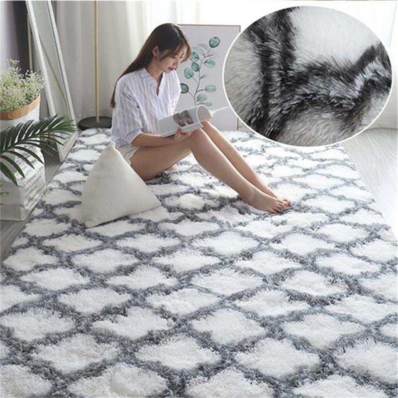 Area Rugs for Bedroom, Upgrade Non-Slip Grey Fluffy Soft Shag Carpet, Indoor Floor Gray Fuzzy Shaggy Living Room Plush Rug for Kids Home Dorm Decor