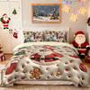 3pcs Imitation Relief Santa Claus Print Coreless Bedding Set Multi Size Bedroom Bedding Holiday Decoration Machine Washable
