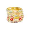 Hollow Out Enamel Floral Bangle Colorful Flower Bangle Vintage Dainty Jewelry  Women