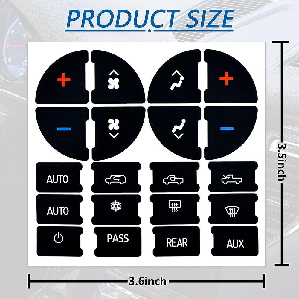 Černé vinylové AC Dash Button Repair Kit Náhradní nálepky pro Chevrolet GMC