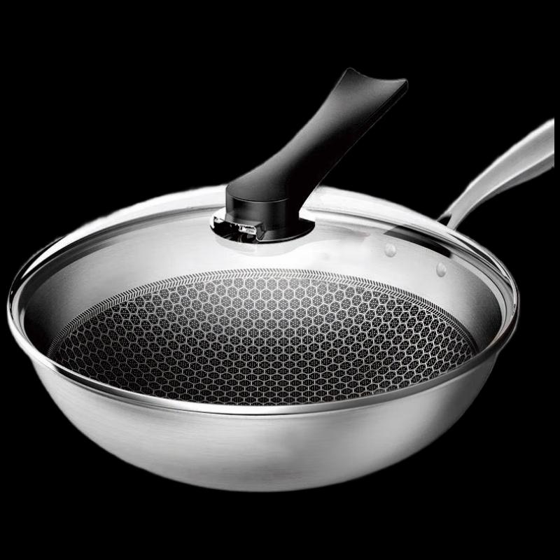 Kangbach 32cm Honeycomb 304 Stainless Steel Non-stick Wok