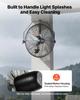 Wall Mount Fan, 450 mm Wall Mounted Hanging Fan with IP44-rated Protection, 3-Speed, Long Airflow Distance, Adjustable Rotation Angle, Powerful for