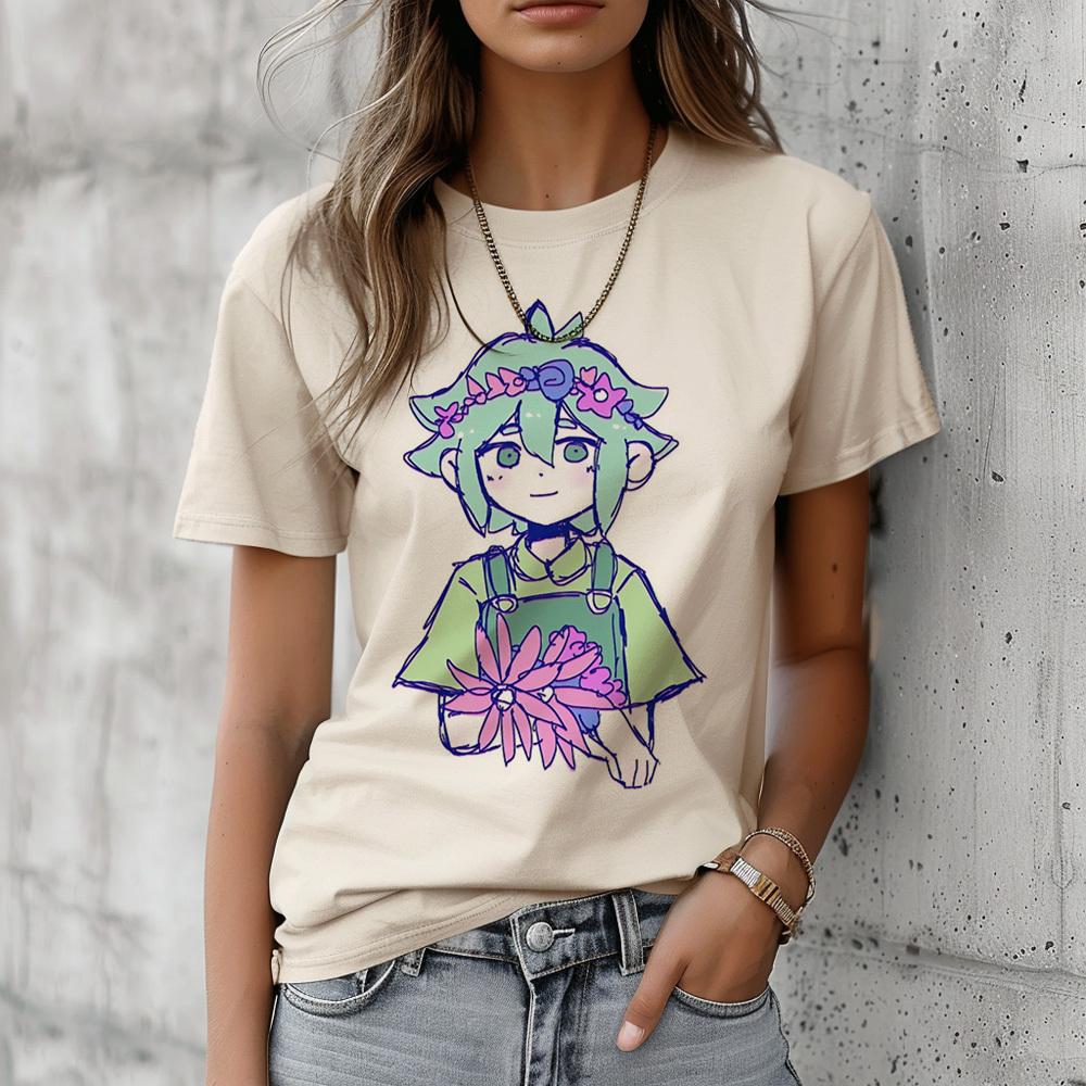 Omori Tshirt Teen Retro Psychedelic 2000s Women Breathable Harajuku  Tshirt Kawaii Gothic Comfortable Vintage 2000s Aesthetic
