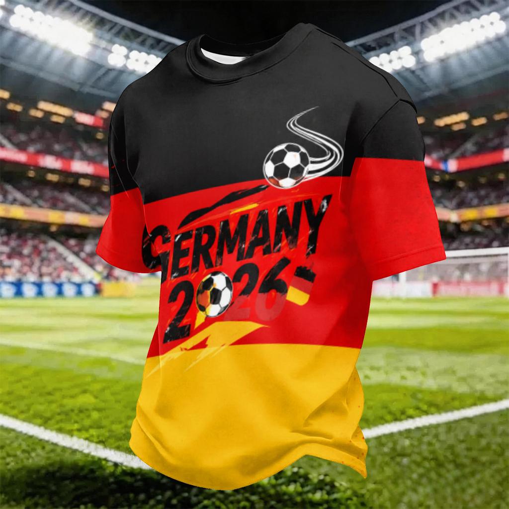Men's Casual Football Print Quick-Dry Crew Neck Lightweight Mesh Breathable Short Sleeve T-Shirt for Sports and Outdoor Activities
