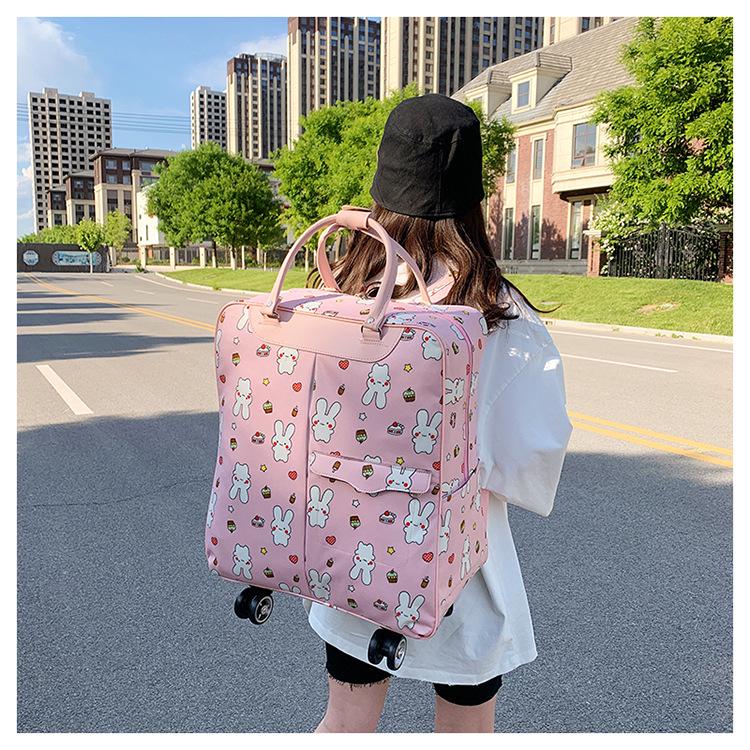 Women's Universal Wheel Trolley & Backpack Travel Bag - Large, Lightweight, Ideal for Short Trips & Carry-On Luggage