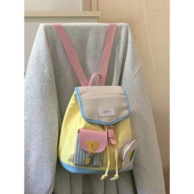 

Xia dopamine мини-рюкзак женский 2024 новый класс пригородный универсальный рюкзак милый контрастный цвет школьный рюкзак жёлтый