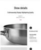 Non-Stick Stainless Steel Frying Pan with Composite Bottom for Eggs, Pancakes, and Steak - Single Handle, Induction Compatible.