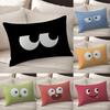 Cartoon lustiger Ausdruck Sofa Wohnzimmer Erkerfenster Kissen einfarbiges Polster Bettkopf Rücken rechteckiger Kissenbezug 40x60cm