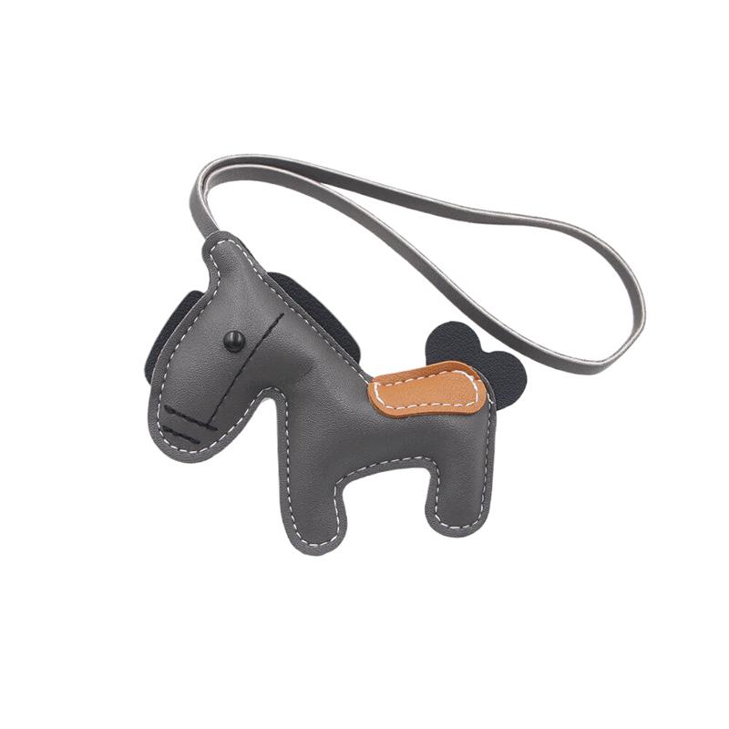 Pu Leather Tiny Horse Key Chains Cute Fashion Women Men'S Cartoon Horse Car Keyring Bag Pendant Charm New Year Jewelry Gifts