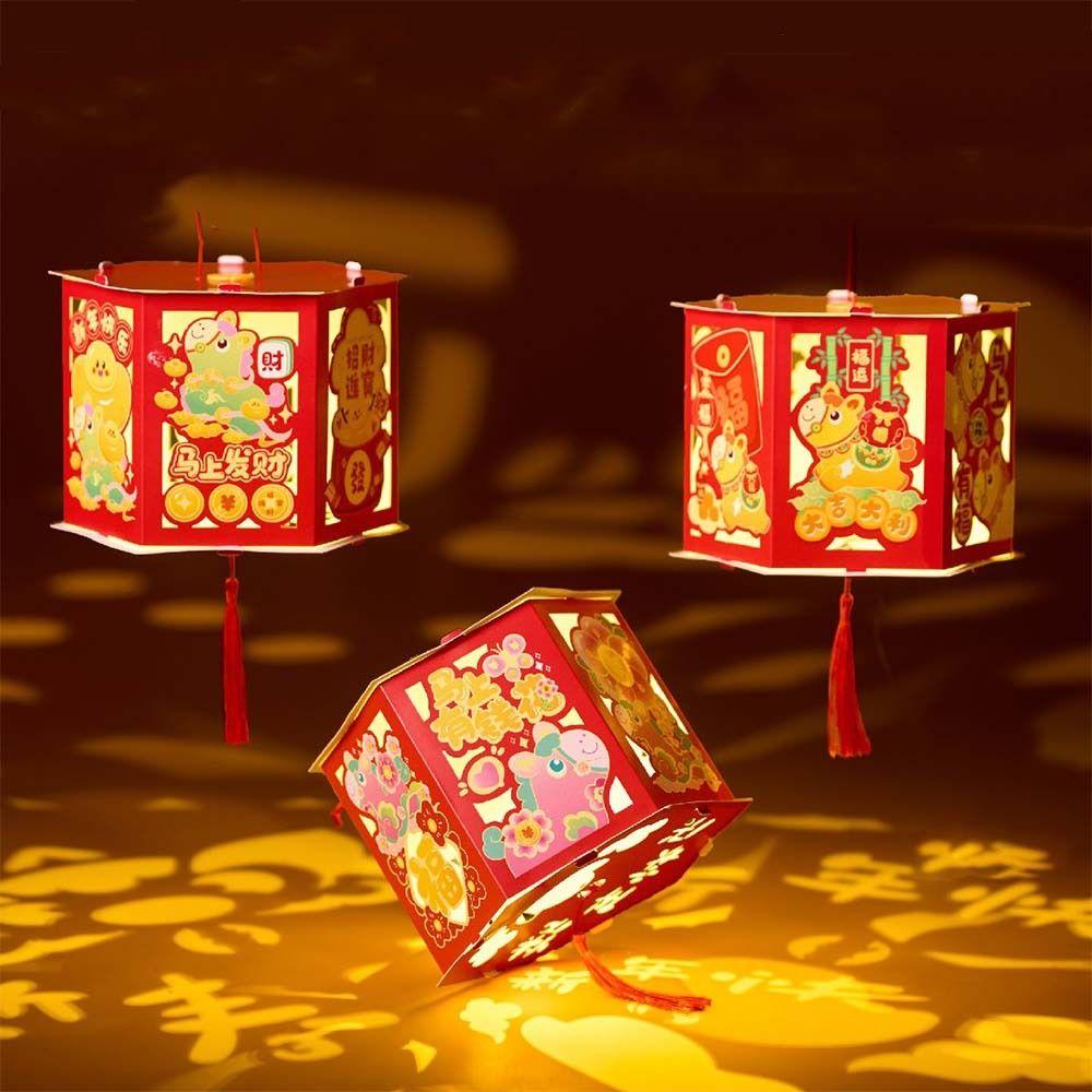 With Tassel Chinese Style Lantern Handmade Craft Handheld Lantern Spring Festival