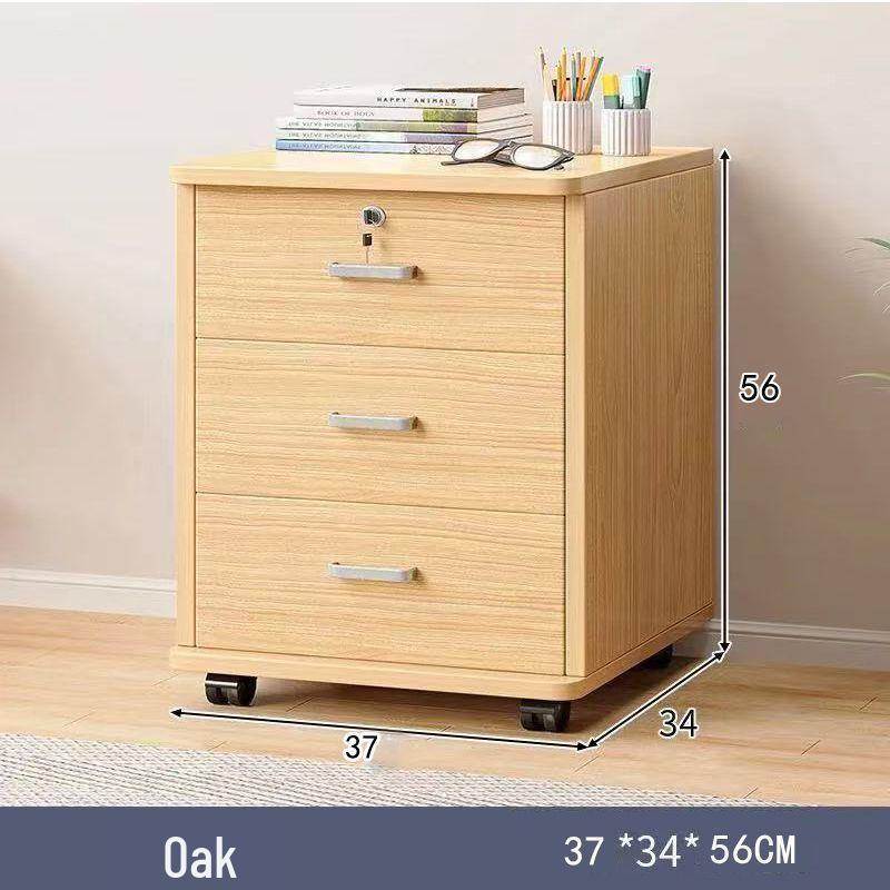Office Desk with Movable Under-Storage and File Cabinets