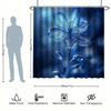 Blue Floral Shower Curtain Set - Crystal Clear, Fantasy & Beautiful Series, Waterproof Polyester, Modern Bathroom Decor