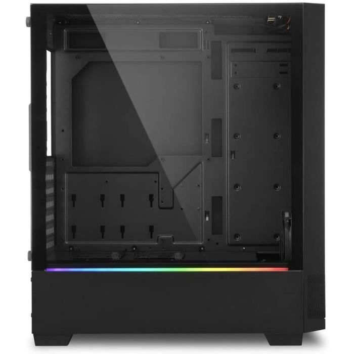Boîtier PC - Sharkoon - RGB Flow - Verre Trempé - Éclairage RGB - ATX