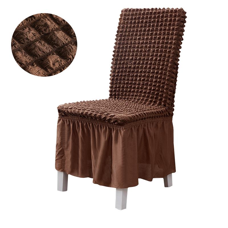 

Чехол на обеденный стул из хлопчатобумажного волокна с юбкой, эластичный чехол на сиденье, антигрязный чехол на табурет, подходит для вечеринки, гостиной, домашнего декора Universal