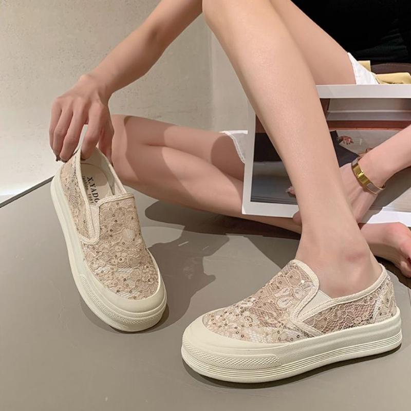 Female Footwear Transparent Women's Shoes Off White Loafers High on Platform Clear Fashion 2024 Korean Luxury Cheap Y2k Sale 39