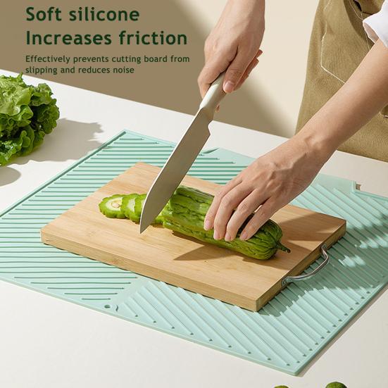 Covoraș din silicon pentru uscat vase pentru blat de bucătărie Drenaj rapid Rezistent la căldură Suport pentru oale Covoraș din silicon Anti-alunecare Pad protector pentru tocător