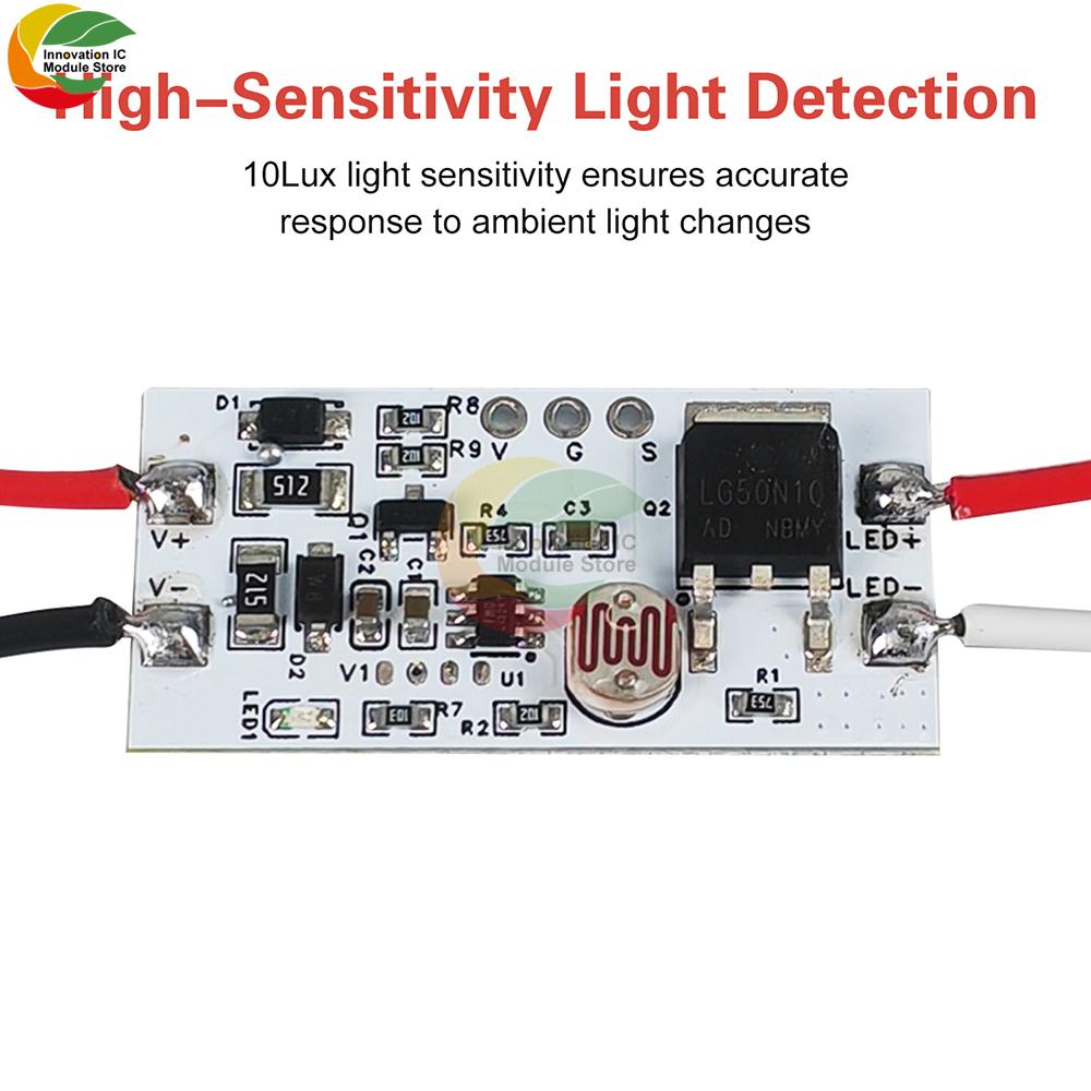 DC 12-80V Light Controlled Induction Switch Motorcycle Electric Vehicle Led Headlight Automatic Control Switch Automatic Light