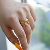 Zircon Star Moon Rings For Women Gold Adjustable Stainless Steel Moon Star Ring Wedding Aesthetic Party Jewelry Gift BFF