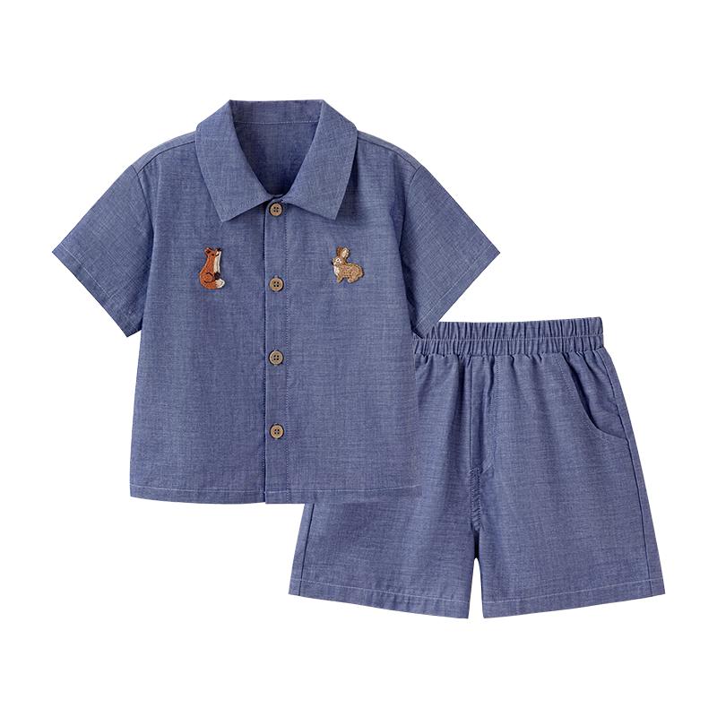 Babylove Pure Cotton Short Sleeve Shirt & Shorts Set 120