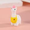Miniature Cartoon Alpaca Resin Figurines: Small Sheep Ornaments for Desktop or Car Décor