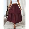 Women's Casual Ditsy Floral Elastic Waist Pocket Skirt, Suitable for Casual Commuting Wear
