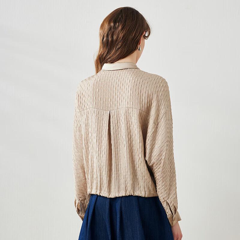 Women's Mulberry Silk Jacquard Long-Sleeve Shirt