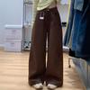 Women's High Waist Straight Leg Jeans Casual Brown Denim Pants Vintage Trousers