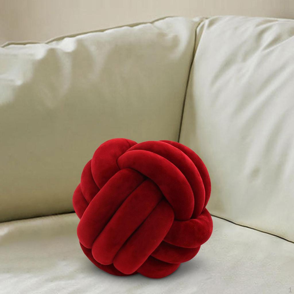 Knot Pillow Ball Tlusté Pohodlné vázané polštáře pro domácí pohovku v obývacím pokoji Světle šedá