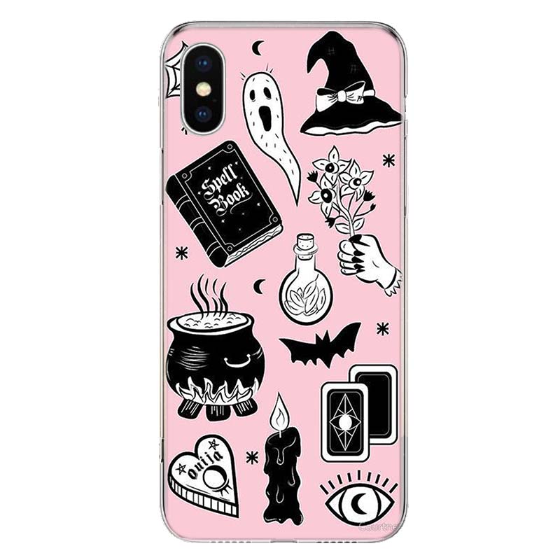 Pink Cat Skull Sorceress Witch Phone Case For iPhone 11 12 13 Mini 14 15 Plus 17 Air 16 Pro Max 16E 7 8 SE 2020 Customized Print