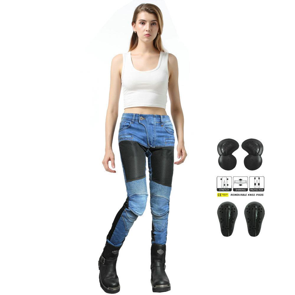 Summer locomotive anti-drop pants, motorcycle jeans for women, locomotive breathable cycling pants, upgraded protective gear