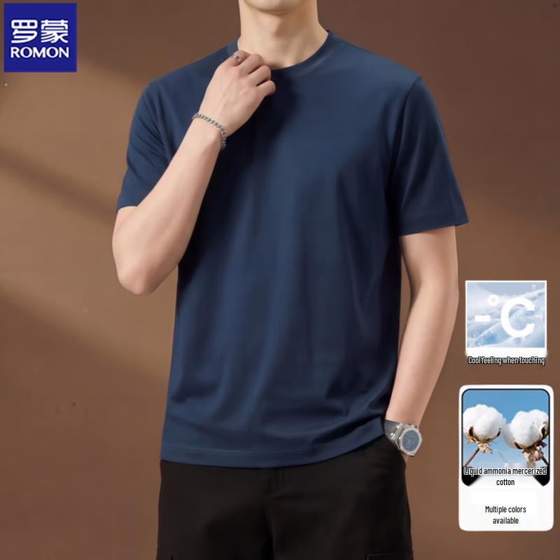 ROMON Men's 100% Cotton Short Sleeve T-Shirt
