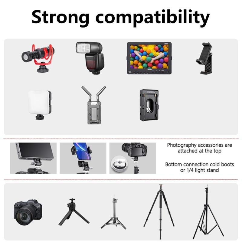 Upgraded Metal Snail PTZ Adjustable Damping Monitors Stand Camera Hotshoe Universal Photography Accessories PTZ