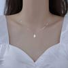 LT-859 2025 New Autumn Fashion S925 Sterling Silver Zircon-encrusted Water Drop Pendant Necklace Elegant Collarbone Chain for