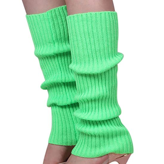 1Pair Women Winter Warm Vertical Stripes Solid Candy Colors Leg Warmers Knitting Socks for Home
