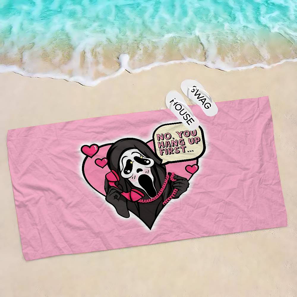 S-SCREAMS Horror Movie Microfiber Printed Beach Towel Mountain Climbing Yoga Beach Swimming Running Absorbent Soft Towel