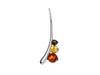 Elegant Silver Women' Necklace with Baltic Amber Short Choker 32