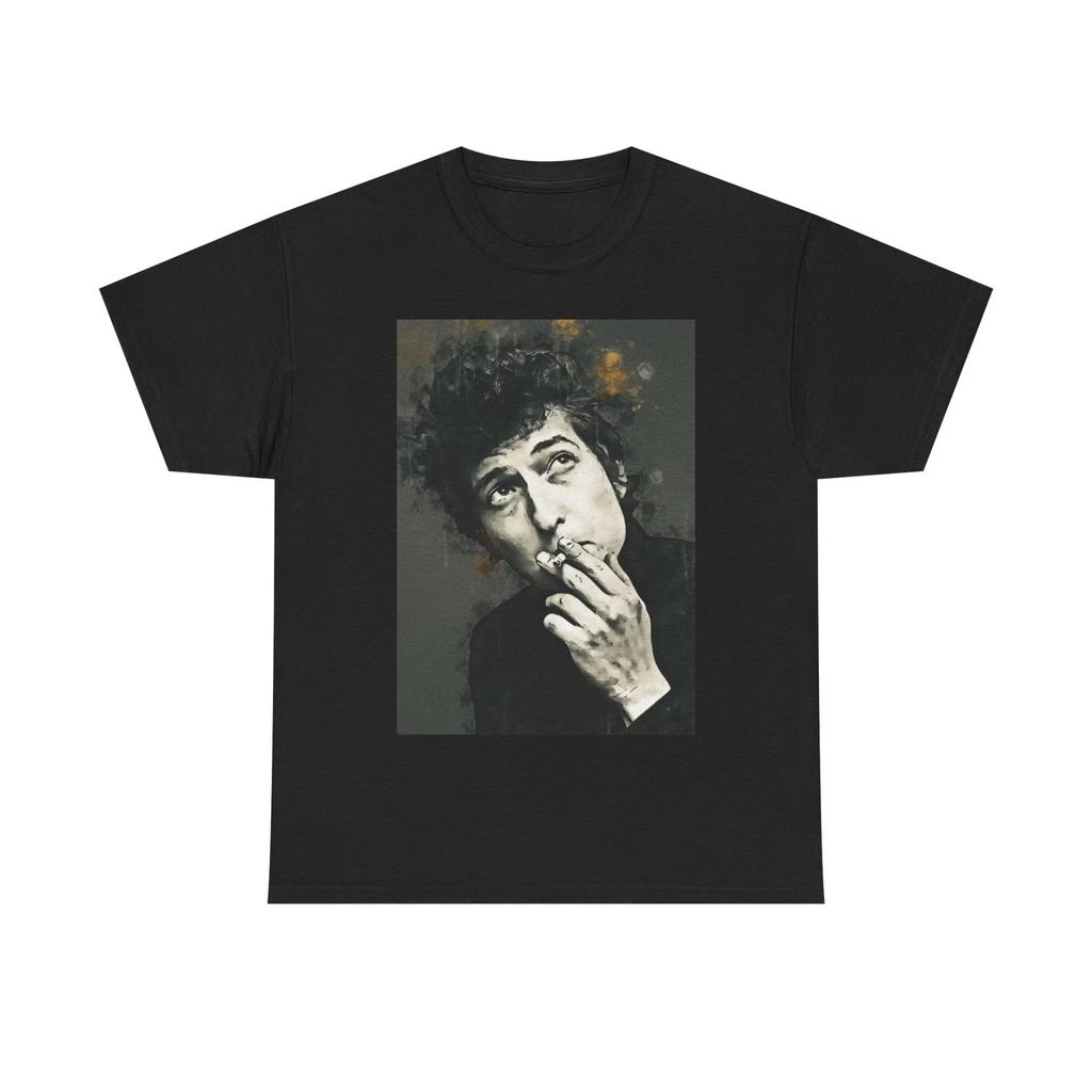 Bob Dylan T-shirt Vintage Art Photo Retro Unisex Heavy Cotton Tee Music Rock