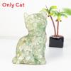 Crystal Cat Resin Decor With Fortune Symbol For Office Desk Enhancements