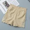 High-Waisted Women's Summer Lace Tummy Control Three-Quarter Shorts - Anti-Exposure, Plus Size, Korean Style.