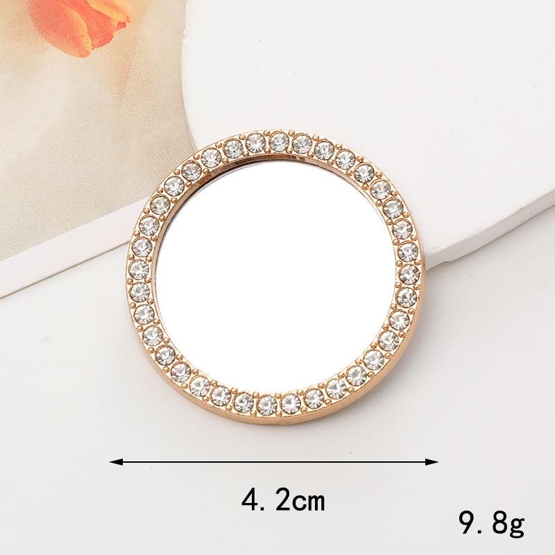 Sense of Advanced Butterfly Heart Shaped Girls Gem Make Up Mirror Liquid Metal Style Women Mini Portable Handheld Mirror